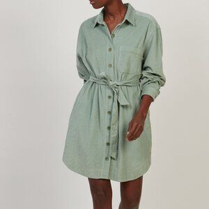 Revol Soft Corduroy Dress in Jade by Hartford Paris